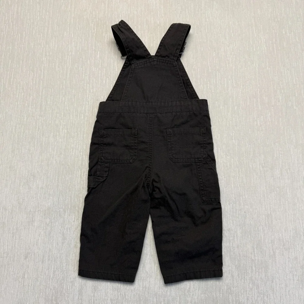 Carter's Little Scout Overalls Bib Baby Boys 9 Months Gray Cotton Outdoor Expert